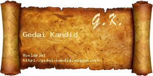 Gedai Kandid névjegykártya